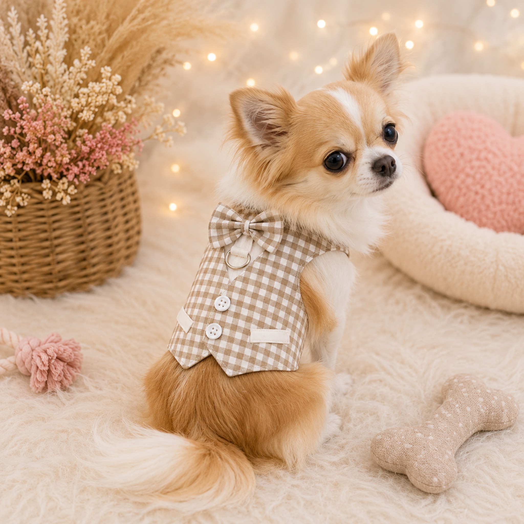 Pettorina Vintage Chic per Cani con Papillon